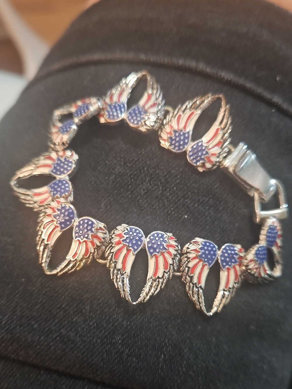 Patriotic Eagle Wing Bracelet in Red, White & Blue